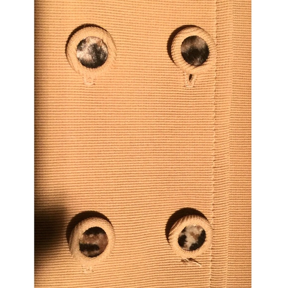 VTG ALGO Poly Knit Double Breasted Leopard Faux Fur Trimmed Collared Peacoat~10 - Picture 7 of 11